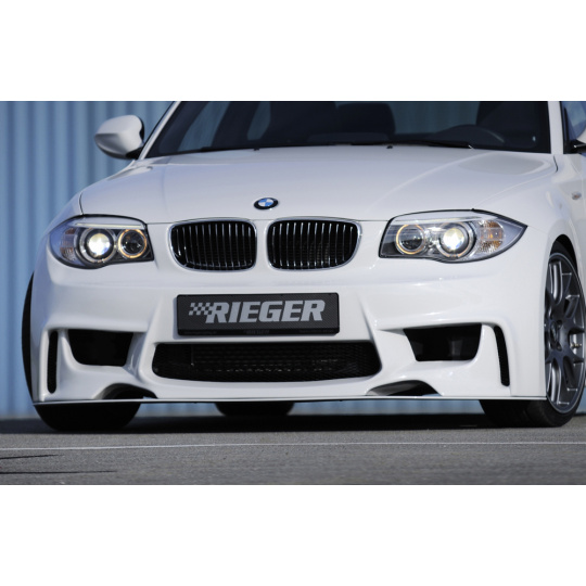 Rieger přední nárazník pro BMW řada 1 E81, E82, E88, E87 2-dvéř., 4-dvéř., kabriolet, kupé, sedan, plast ABS bez povrchové úpravy Rieger přední nárazník pro BMW řada 1 E81, E82, E88, E87 2-dvéř., 4-dvéř., kabriolet, kupé, sedan, plast ABS bez povrchové úpravy
