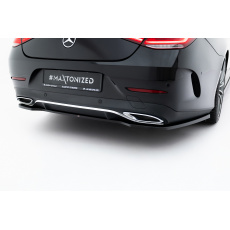 Maxton Design středový spoiler zadního nárazníku pro Mercedes CLS C 257/AMG-Line, černý lesklý plast ABS