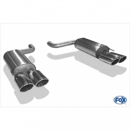 Fox Sportauspuff koncový tlumič výfuku s koncovkou 2x115x85 Typ 32 na obou stranách pro Mercedes třída S 220 s motorem 5.0, 5.8