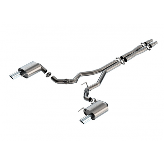 Borla Cat-Back výfukový systém "ATAK" pro Ford Mustang GT 5.0L V8, automat/manual, RWD, 2-dveř., bez aktivního výfuk. ventilu, r.v. 2024-, typ koncovek: chromové Borla Cat-Back výfukový systém "ATAK" pro Ford Mustang GT 5.0L V8, automat/manual, RWD, 2-dveř., bez aktivního výfuk. ventilu, r.v. 2024-, typ koncovek: chromové