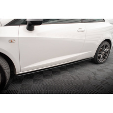 Maxton Design "Street Pro" difuzory pod boční prahy pro Seat Ibiza Mk4, plast ABS bez povrchové úpravy, s červenou linkou, Sport Coupe