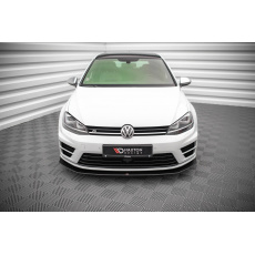 Maxton Design "Street Pro" spoiler pod přední nárazník ver.2 pro Volkswagen Golf R Mk7, plast ABS bez povrchové úpravy, s červenou linkou