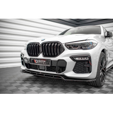 Maxton Design spoiler pod přední nárazník ver.2 pro BMW X6 G06 /M-Pack, černý lesklý plast ABS