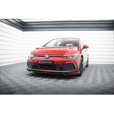 Maxton Design spoiler pod přední nárazník s křidélky ver.2 pro Volkswagen Golf GTD Mk8, černý lesklý plast ABS