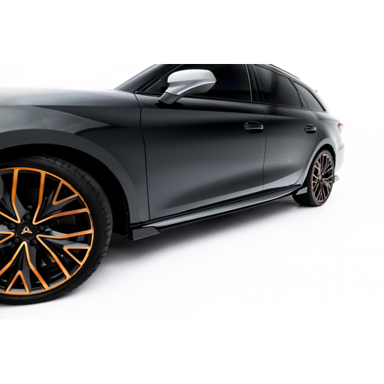 Maxton Design "Street Pro" difuzory pod boční prahy s křidélky pro Cupra Leon, plast ABS bez povrchové úpravy, Hatchback Aero, vč. Facelift