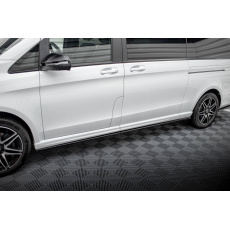 Maxton Design difuzory pod boční prahy pro Mercedes třída V W447F, černý lesklý plast ABS, AMG-line Extra Long