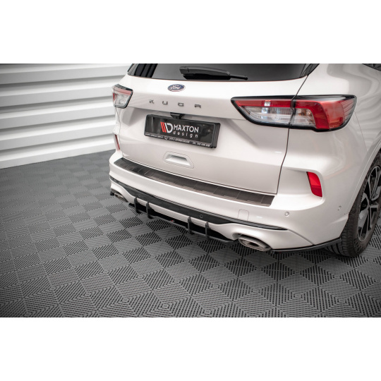 Maxton Design "Street Pro" difuzor zadního nárazníku pro Ford Kuga Mk3 ST-Line, plast ABS bez povrchové úpravy, s černou a červenou linkou