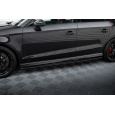 Maxton Design difuzory pod boční prahy pro Audi RS3 8V Facelift, černý lesklý plast ABS, Sedan