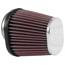 K&N univerzální oválný rovný filtr se vstupem 54 mm a výškou 102 mm, kovový vrchlík