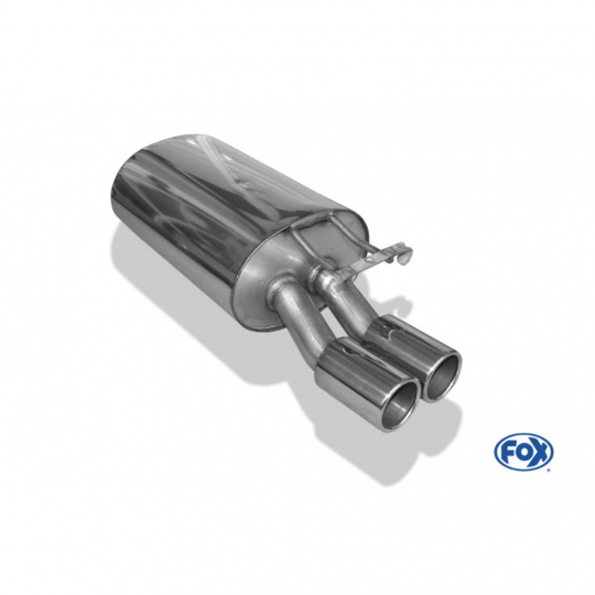 Fox Sportauspuff koncový tlumič výfuku s koncovkou 2x80 Typ 12 pro Mercedes třída E W124 s motorem 4.2, 5.0