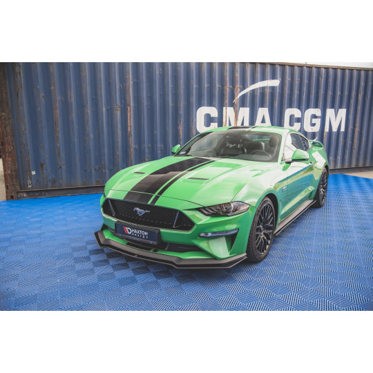 Maxton Design "Street Pro" spoiler pod přední nárazník ver.1 pro Ford Mustang MK6 GT Facelift, plast ABS bez povrchové úpravy