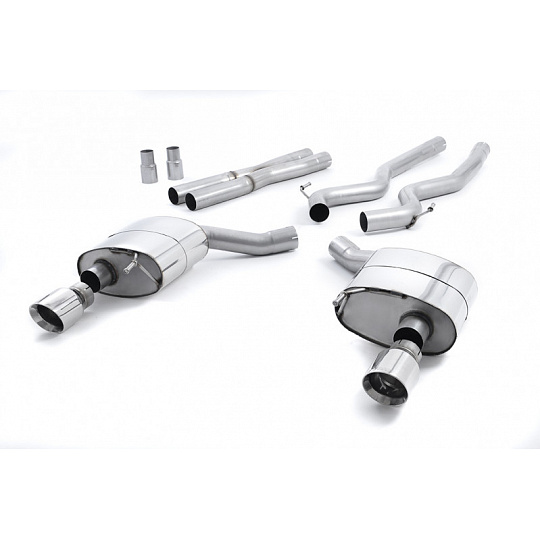 Milltek Sport výfukový systém cat-back dvojitý výstup bez rezonátoru (hlasitější) pro Ford Mustang 5.0 V8 GT (Fastback) 2015-2018, GT-100 leštěné koncovky