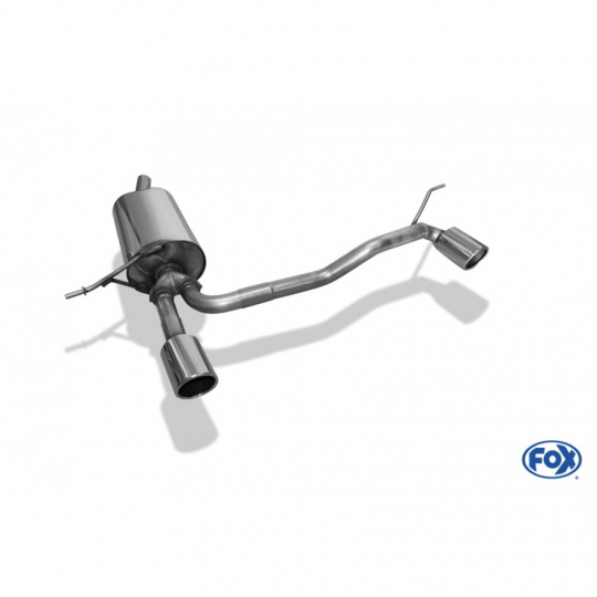 Fox Sportauspuff koncový tlumič výfuku s koncovkou 1x90 Typ 16 na obou stranách pro Dacia Duster 2017- s motorem 1.6