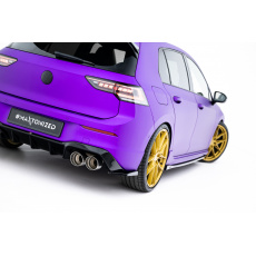 Maxton Design boční difuzory pod zadní nárazník v.6 pro Volkswagen Golf R Mk8 Facelift, černý lesklý plast ABS