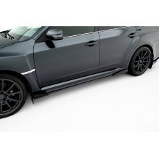 Maxton Design "Street Pro" difuzory pod boční prahy s křidélky pro Subaru Impreza WRX STi Mk3 Facelift, plast ABS bez povrchové úpravy, s černou a červenou linkou