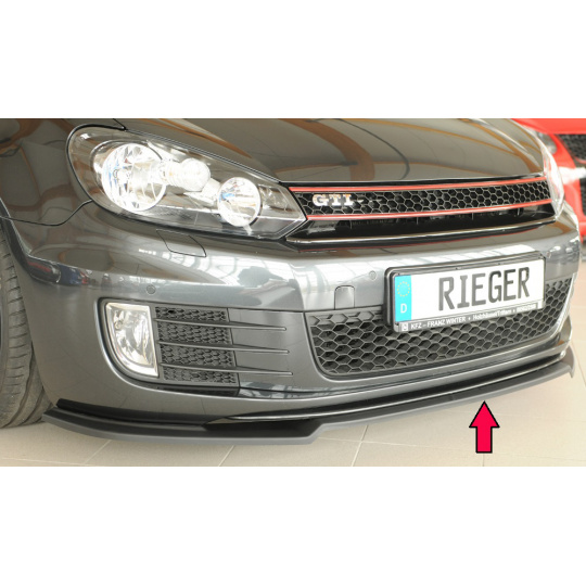 Rieger lipa pod přední nárazník pouze pro GTI / GTD pro Volkswagen Golf 6 GTI kabriolet, plast ABS bez povrchové úpravy