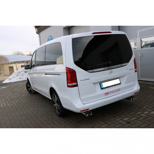 Fox Sportauspuff koncový tlumič výfuku s koncovkou 2x76 Typ 11 na obou stranách pro Mercedes třída V 2014- s motorem 2.2 CDI