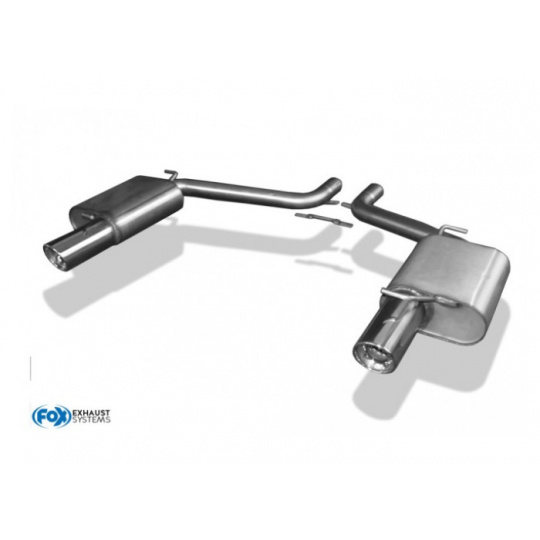 Fox Sportauspuff koncový tlumič výfuku s koncovkou 1x90 Typ 17 na obou stranách pro Chrysler 300C s motorem 3.5 Fox Sportauspuff koncový tlumič výfuku s koncovkou 1x90 Typ 17 na obou stranách pro Chrysler 300C s motorem 3.5