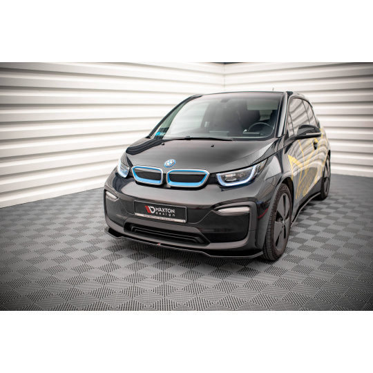 Maxton Design spoiler pod přední nárazník pro BMW i3 Mk1 Facelift, černý lesklý plast ABS