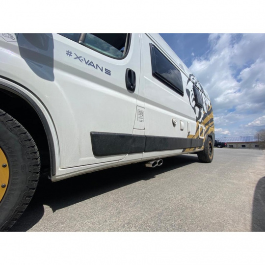 Fox Sportauspuff Endrohr Ausgang zur Fahrerseite s koncovkou 2x115x85 Typ 38 pro Fiat Ducato 2020- s motorem 2.3 D