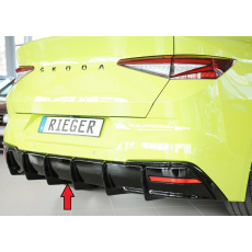 Rieger vložka zadního nárazníku pro Škoda Enyaq iV RS SUV (5AZ), plast ABS lakovaný do černé lesklé barvy, pro vozy s tažným zařízením Rieger vložka zadního nárazníku pro Škoda Enyaq iV RS SUV (5AZ), plast ABS lakovaný do černé lesklé barvy, pro vozy s tažným zařízením