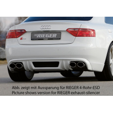 Rieger spoiler pod zadní nárazník pro Audi A5 B8, B81 Sportback před faceliftem r.v. 06/07-07/11, plast ABS bez povrchové úpravy, mimo S-Line, pro orig. dvojitou koncovku vlevo