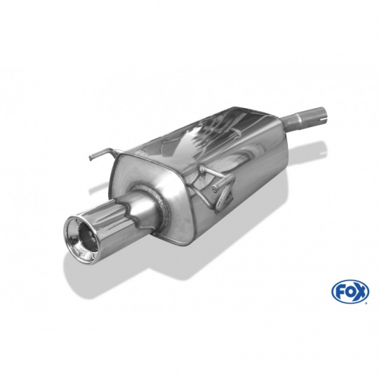 Fox Sportauspuff koncový tlumič výfuku s koncovkou 1x90 Typ 13 pro Opel Corsa C s motorem 1.0, 1.2, 1.3 D, 1.4, 1.7 D, 1.8
