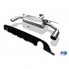 Fox Sportauspuff koncový tlumič výfuku s koncovkou 1x100 Typ 16 na obou stranách pro Volkswagen Golf VII 2017- s motorem 1.0 (DKRF), 1.5, s pevnou ZN, vč. Rieger diff. (černý lesklý)