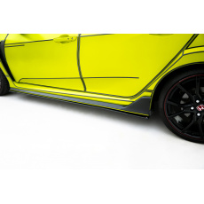 Maxton Design "Racing durability" difuzory pod boční prahy ver.2 pro Honda Civic Mk10 Type-S/R, plast ABS bez povrchové úpravy, s červenou linkou