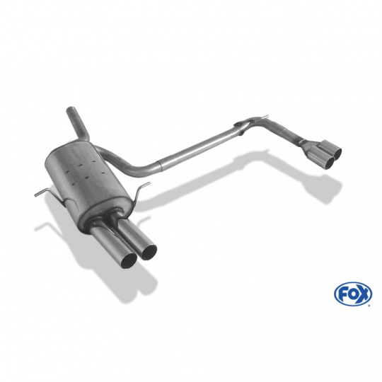 Fox Sportauspuff koncový tlumič výfuku s koncovkou 2x76 Typ 10 na obou stranách pro BMW řada 3 E46 s motorem 1.6, 1.8, 1.9