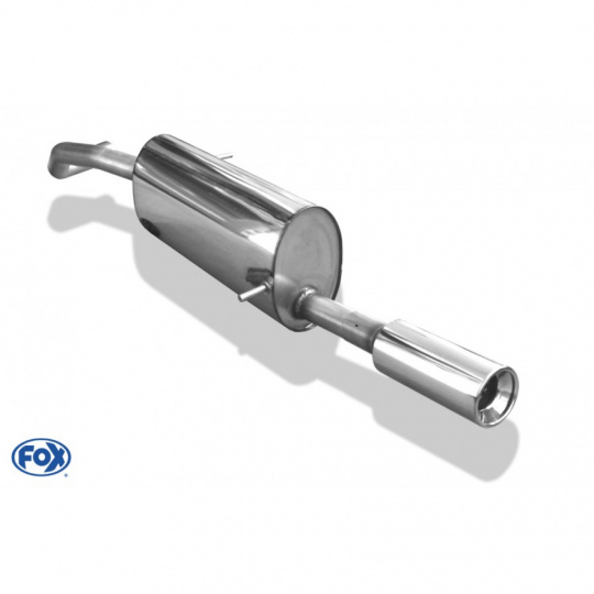 Fox Sportauspuff koncový tlumič výfuku s koncovkou 1x90 Typ 13 pro Seat Ibiza 6J 2008- s motorem 1.0, 1.2, 1.2 TDI, 1.4, 1.4 TDI, 1.6, 1.6 TDI, 1.9 TDI, 2.0 TDI