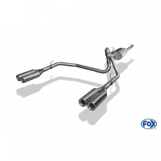 Fox Sportauspuff výfukový systém od katalyzátoru s koncovkou 2x100 Typ 13 na obou stranách pro Dodge RAM 1500 s motorem 5.7 l