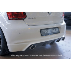 Rieger spoiler pod zadní nárazník pro Volkswagen Polo 6 6R 3-dvéř., 5-dvéř. před faceliftem r.v. 04/09-01/14, plast ABS bez povrchové úpravy, pro sportovní koncovku vlevo 115x85 mm