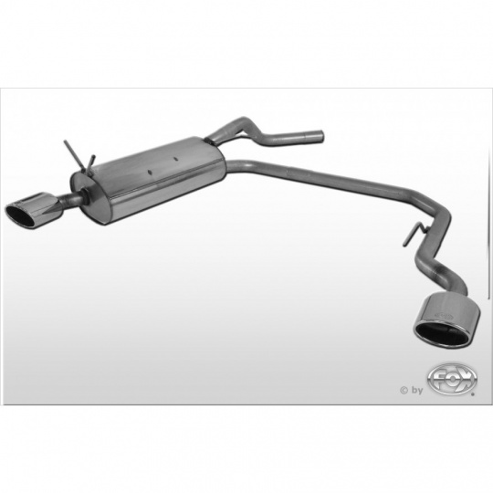 Fox Sportauspuff koncový tlumič výfuku s koncovkou 115x85 Typ 32 na obou stranách pro Renault Megane I s motorem 1.4, 1.6, 1.8, 1.9 DTi, 2.0, typ DA (Coach)