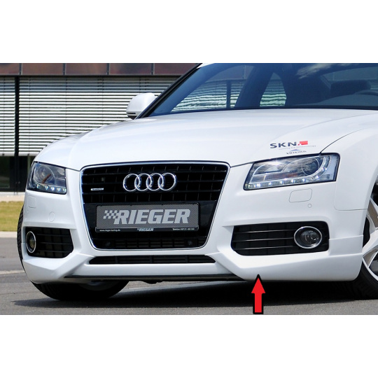 Rieger spoiler pod přední nárazník pro Audi A5 S5 B8, B81 kabriolet, kupé, Sportback před faceliftem, r.v. 06/07-07/11, plast ABS bez povrchové úpravy, pouze S-Line Rieger spoiler pod přední nárazník pro Audi A5 S5 B8, B81 kabriolet, kupé, Sportback před faceliftem, r.v. 06/07-07/11, plast ABS bez povrchové úpravy, pouze S-Line
