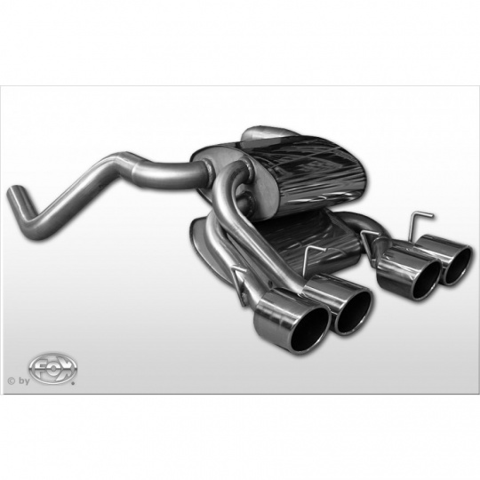 Fox Sportauspuff koncový tlumič výfuku s vývodem uprostřed s koncovkou 4x100 Typ 16 uprostřed pro Corvette C6 s motorem 6.0, 6.2