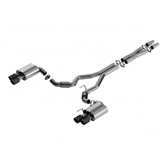 Borla Cat-Back výfukový systém "ATAK" pro Ford Mustang GT, 5l V8, automat/manual, RWD, 2-dveř., bez aktivního výfuk. ventilu, r.v. 2024-, typ koncovek: karbonové Borla Cat-Back výfukový systém "ATAK" pro Ford Mustang GT, 5l V8, automat/manual, RWD, 2-dveř., bez aktivního výfuk. ventilu, r.v. 2024-, typ koncovek: karbonové