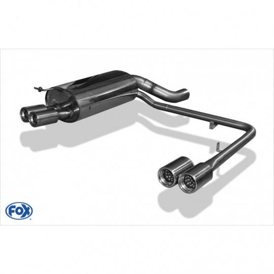 Fox Sportauspuff koncový tlumič výfuku s koncovkou 2x80 Typ 13 na obou stranách pro BMW řada 7 E65 s motorem 3.6, 4.4