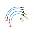 Forge Motorsport sada opletených brzdových hadic pro Toyota Supra Mk5 (A90), barva potahu: transparentní modrá