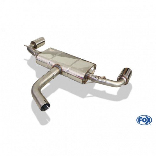 Fox Sportauspuff koncový tlumič výfuku s koncovkou 1x100 Typ 25 na obou stranách pro Volkswagen Golf VII 2012- s motorem 1.2, 1.4, 1.6, 1.6 TDI, 2.0 TDI