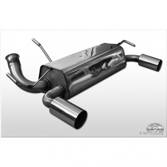 Fox Sportauspuff koncový tlumič výfuku s koncovkou 1x90 Typ 10 na obou stranách pro Peugeot 206 RC s motorem 2.0 Fox Sportauspuff koncový tlumič výfuku s koncovkou 1x90 Typ 10 na obou stranách pro Peugeot 206 RC s motorem 2.0