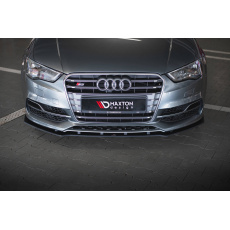 Maxton Design "Street Pro" spoiler pod přední nárazník pro Audi S3 8V, plast ABS bez povrchové úpravy, s červenou linkou, Sedan