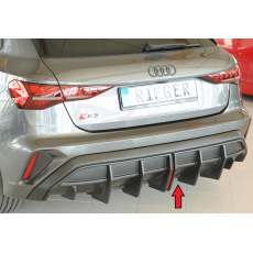 Rieger vložka zadního nárazníku pro orig. koncový tlumič výfuku pro Audi A3 GY 5-dvéř. (sportback), plast ABS bez povrchové úpravy