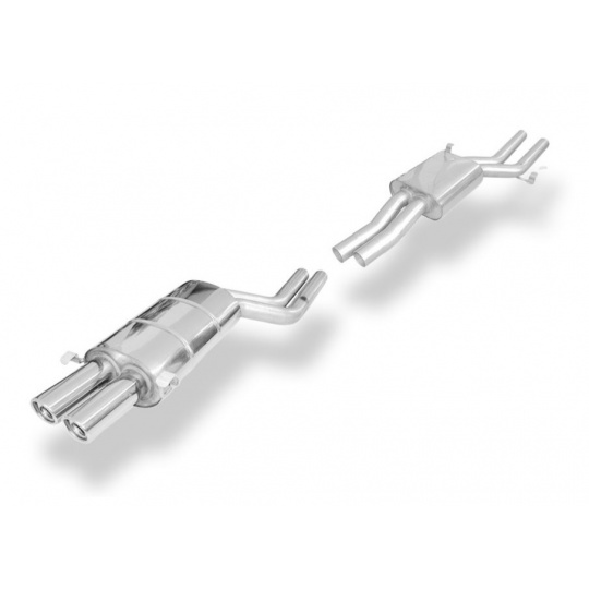 Fox Sportauspuff střední a koncový tlumič výfuku s koncovkou 2x76 Typ 17 pro Audi A8 D2 -1999 s motorem 4.2