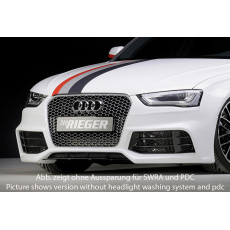 Rieger přední nárazník pro Audi A4 S4 B8, B81 avant, sedan po faceliftu, plast ABS bez povrchové úpravy, pro vozy s ostřikovači světlometů a parkovacím asistentem (PDC) s maskou chladiče RS4