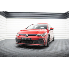 Maxton Design spoiler pod přední nárazník ver.4 pro Volkswagen Golf R-Line Mk8, černý lesklý plast ABS