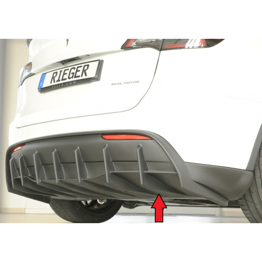 Rieger vložka zadního nárazníku pro Tesla Model Y 003, plast ABS bez povrchové úpravy, bez tažného zařízení