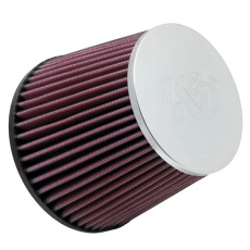 K&N univerzální kulatý zkosený filtr se vstupem 70 mm a výškou 127 mm, kovový vrchlík
