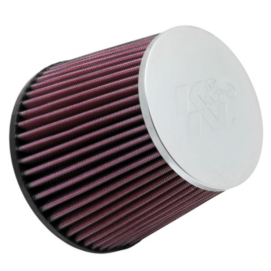 K&N univerzální kulatý zkosený filtr se vstupem 70 mm a výškou 127 mm, kovový vrchlík