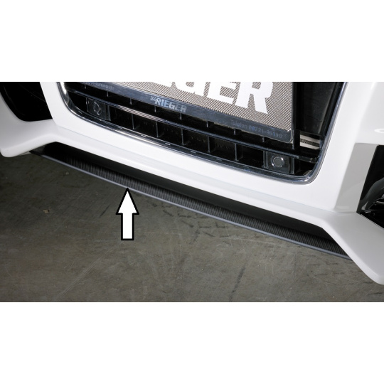 Rieger lipa pod přední nárazník Rieger pro Audi A5 S5 B8, B81 kabriolet, kupé, Sportback před faceliftem, 06/07-07/11, plast ABS s povrchovou úpravou Carbon-Look, pod přední nárazník Rieger obj. kód K 00055430/31/32/33